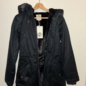 Hoodlamb Limited Edition Black Hemp Parka – NWT 🌿 Fur Lined Winter Coat